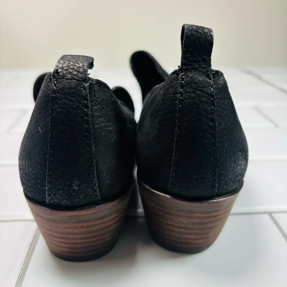 Women’s‎ Lucky Brand Black Leather Slip On Mahzan Flat size 7M